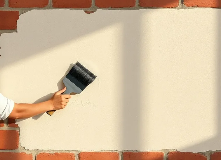 Application d'un enduit décoratif à la lisseuse sur un mur