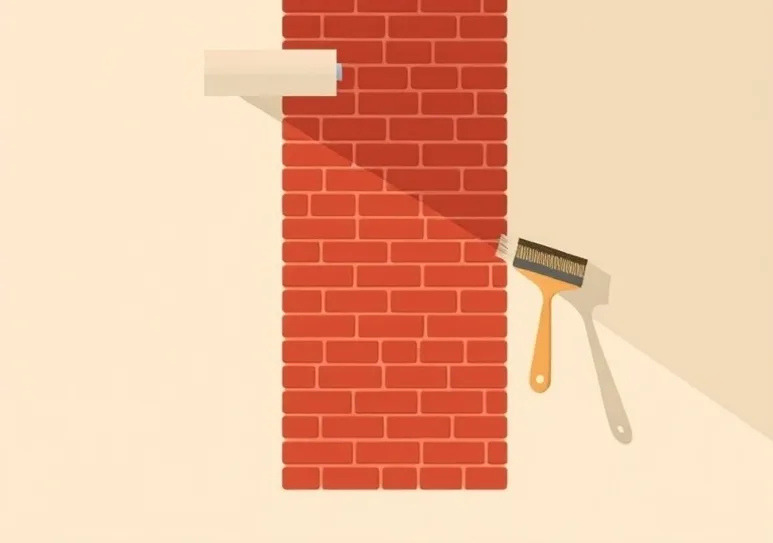 Pose de papier peint, rouleau et brosse à maroufler